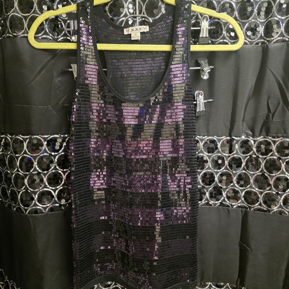 Black and Brown Sequin Tank Top